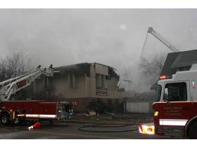 No injuries were reported in a morning fire at 316 Ecorse Rd. The fire is believed to have begun in the rear corner of the building, which houses the law offices of Block & Weider.