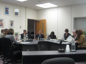The Ypsilanti Public Schools' Board of Education during their meeting Monday night.