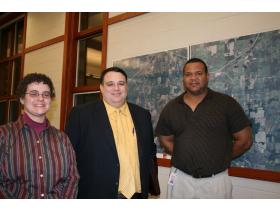 Prospective Superior Township Park Commissioners (from left) Sarah Moon, Guy T. Conti and Marcus Hillman III gave interviews to the Superior Township Board Monday evening. The board will make an appointment at its Jan. 20 meeting. 